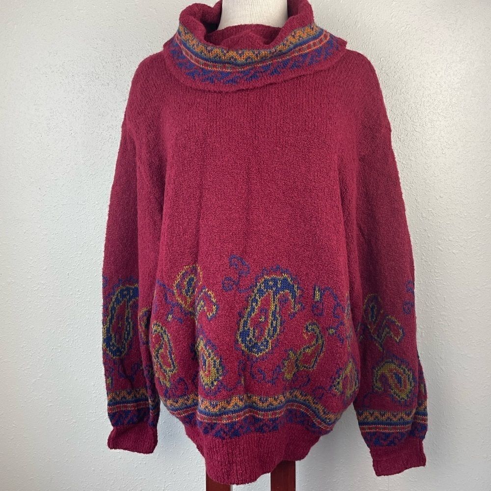 NWT 80’s Liz Sport Womens Acrylic/Wool Blend Turtleneck Sweater Size L